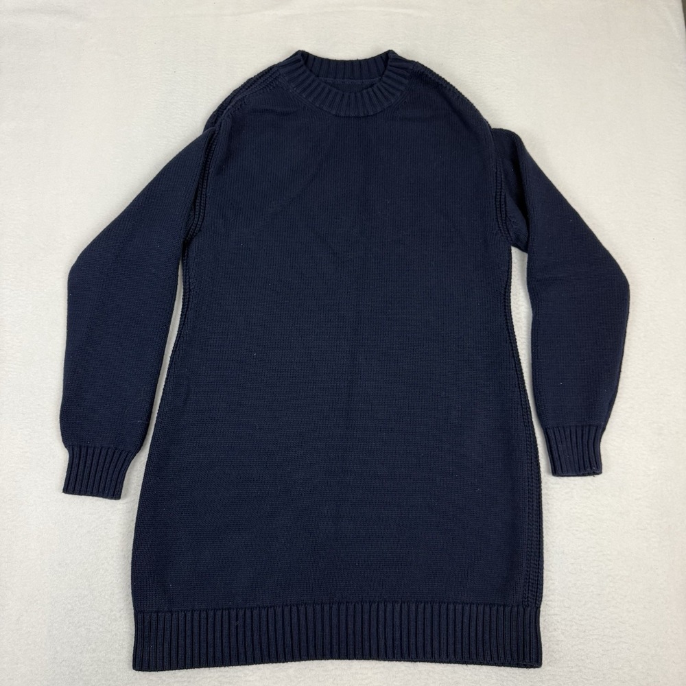 The Normal Brand Mens Medium Navy Blue Cotton Wool Crewneck Sweater FLATF24D1